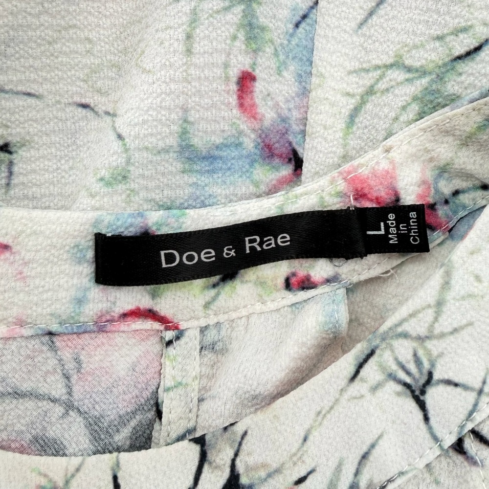 Doe + Rae Floral Sleeveless Painting Blouse L - Picture 2 of 4
